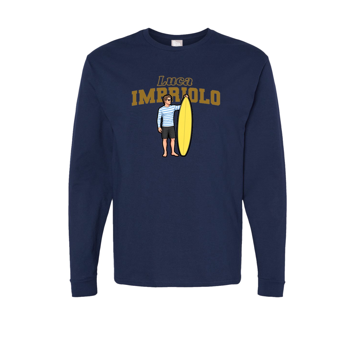 Long Sleeve Tee — Name Arch in Navy