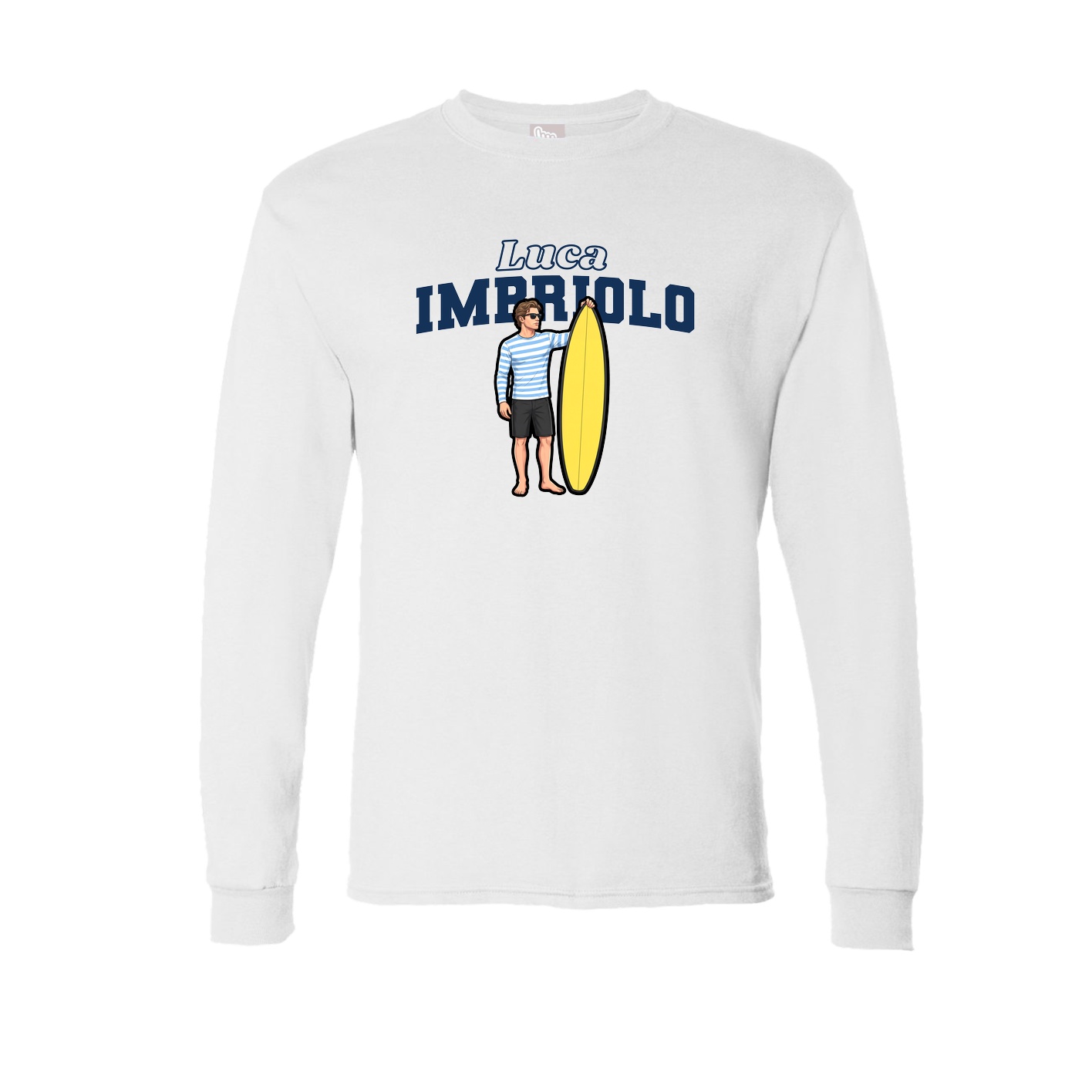 Long Sleeve Tee — Name Arch in White