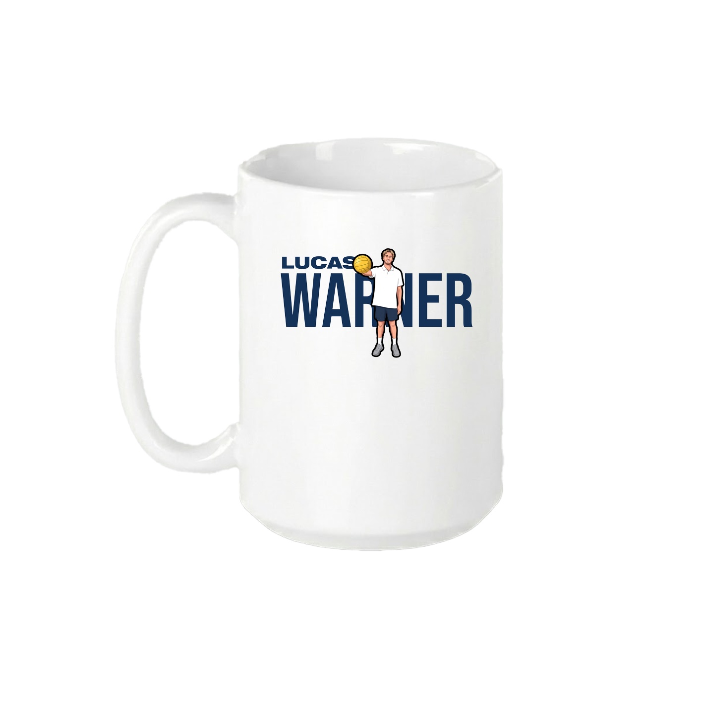15oz Coffee Mug — Player Name in White