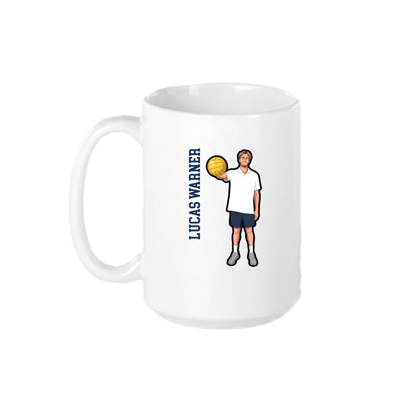 15oz Coffee Mug — Name Vertical in White