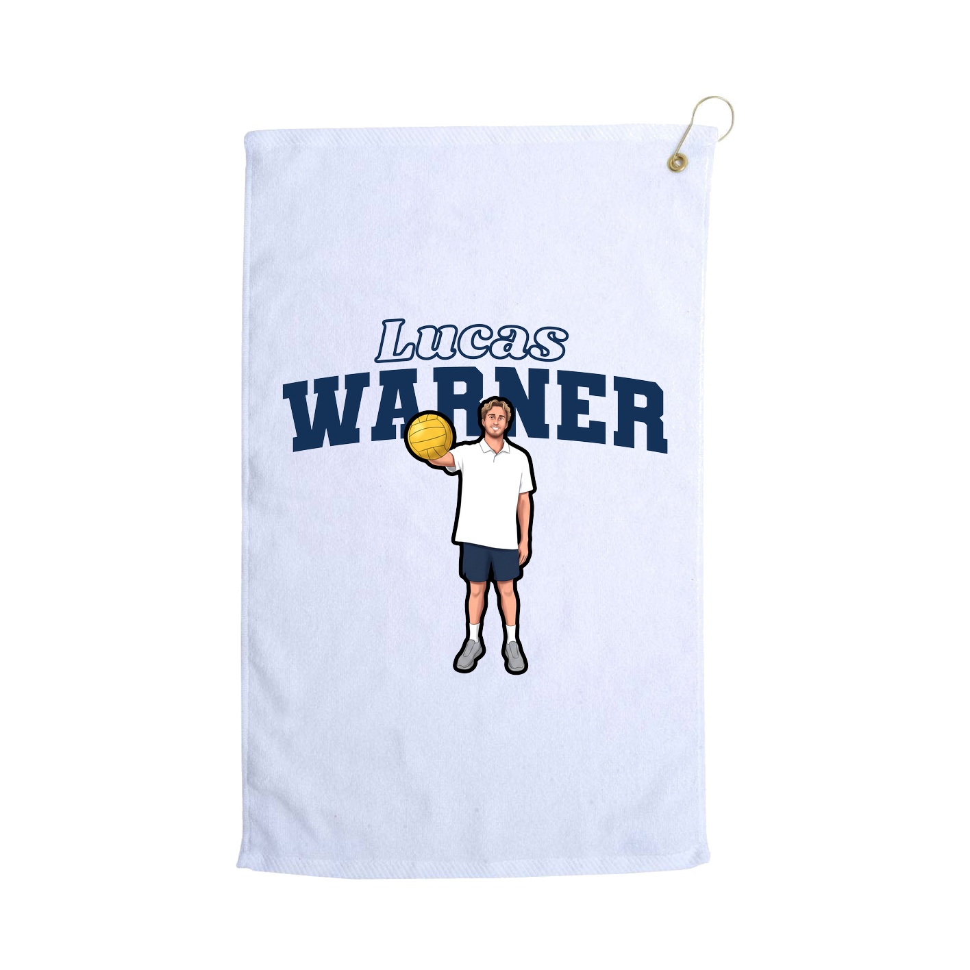 Golf Towel — Name Arch in White