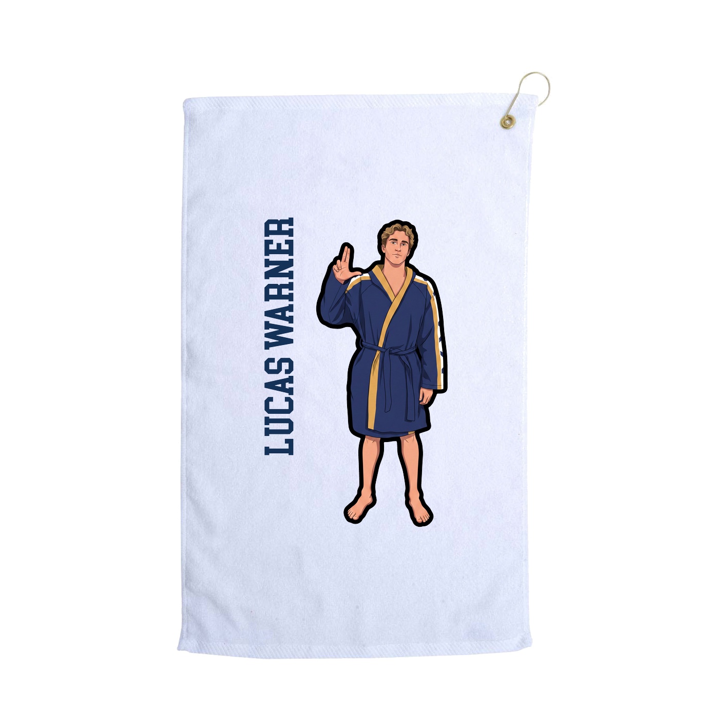 Golf Towel — Name Vertical in White