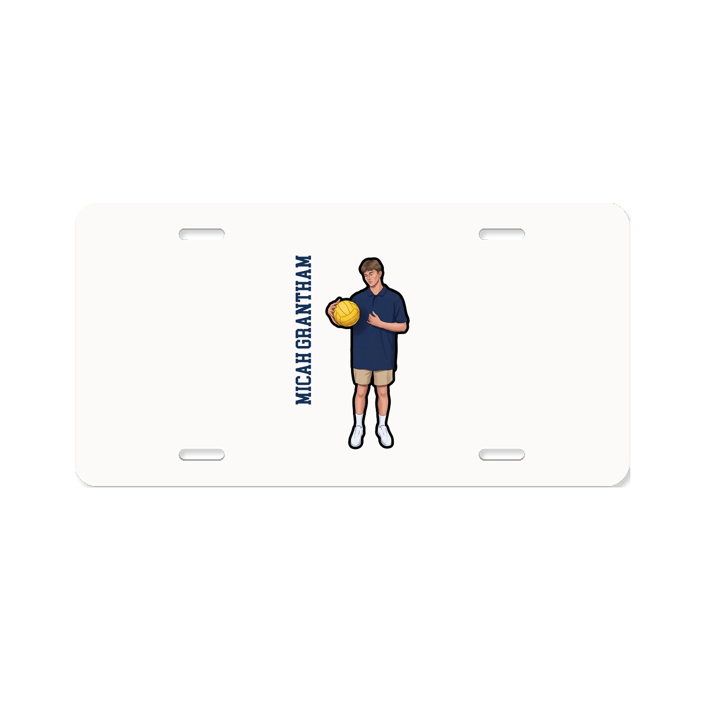 License Plate — Name Vertical in Classic