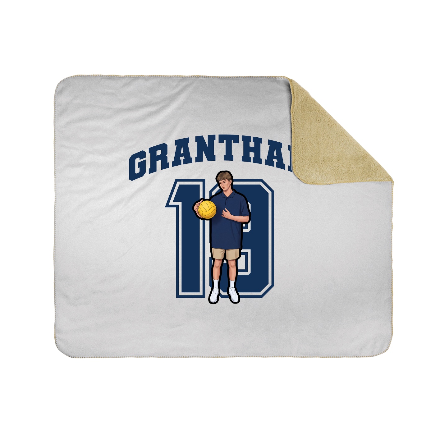 Throw Blanket — Number in White