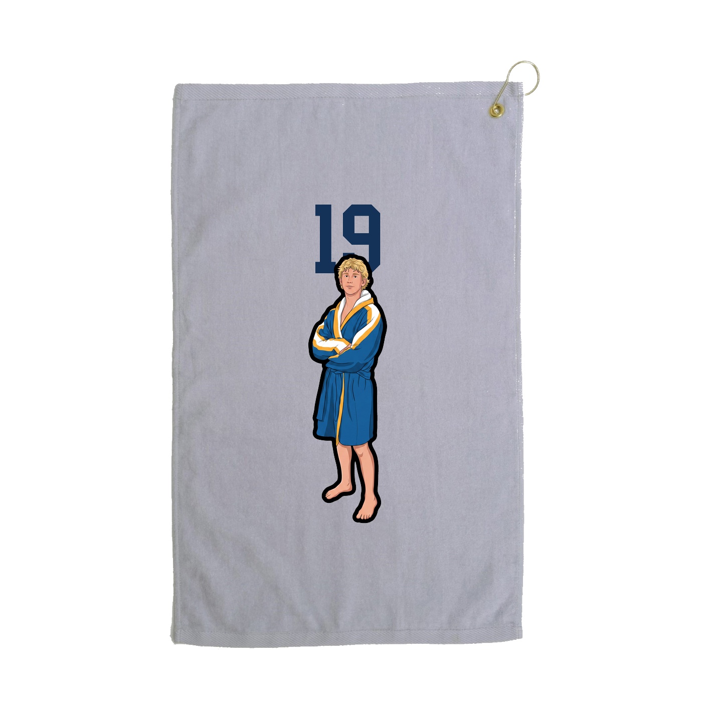 Golf Towel — Number Top in Grey