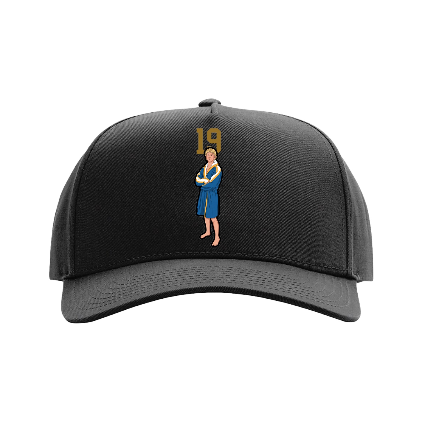 Full Fabric Five-Panel Champ Cap — Number Top in Black