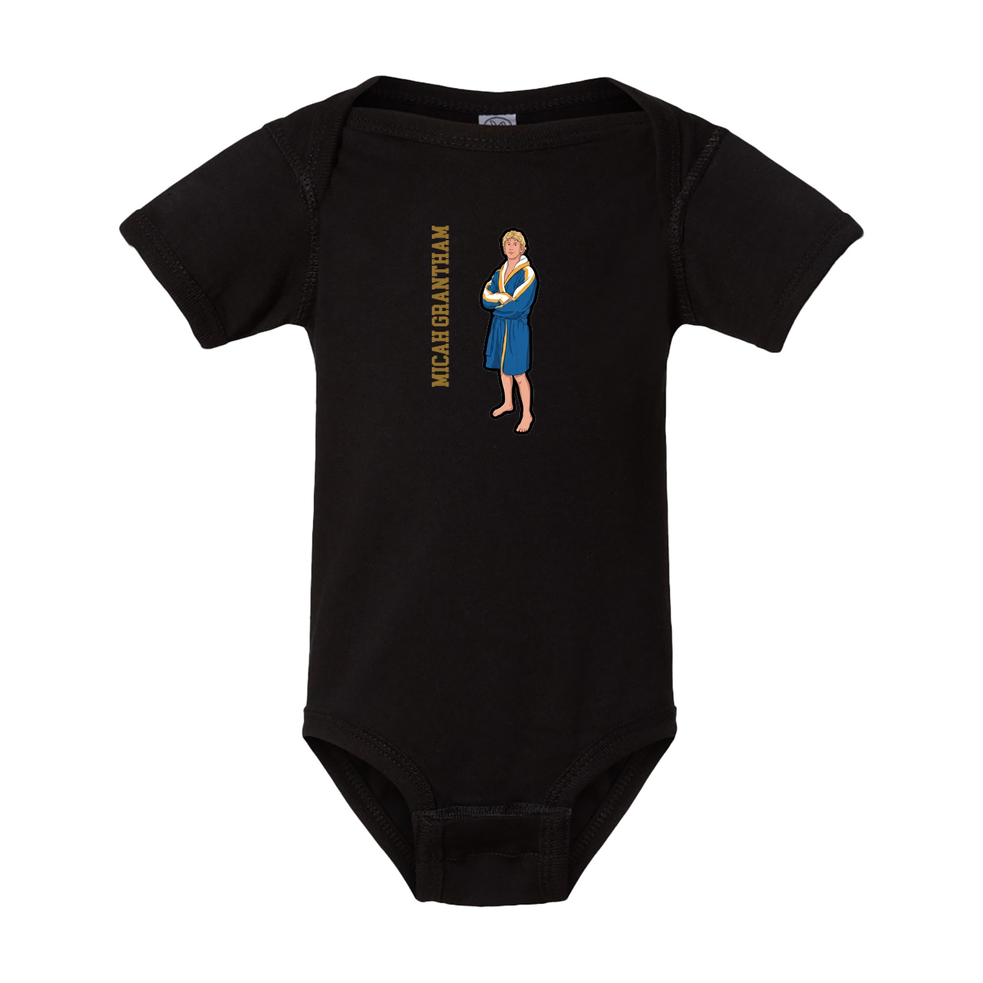 Baby Onesie — Name Vertical in Black