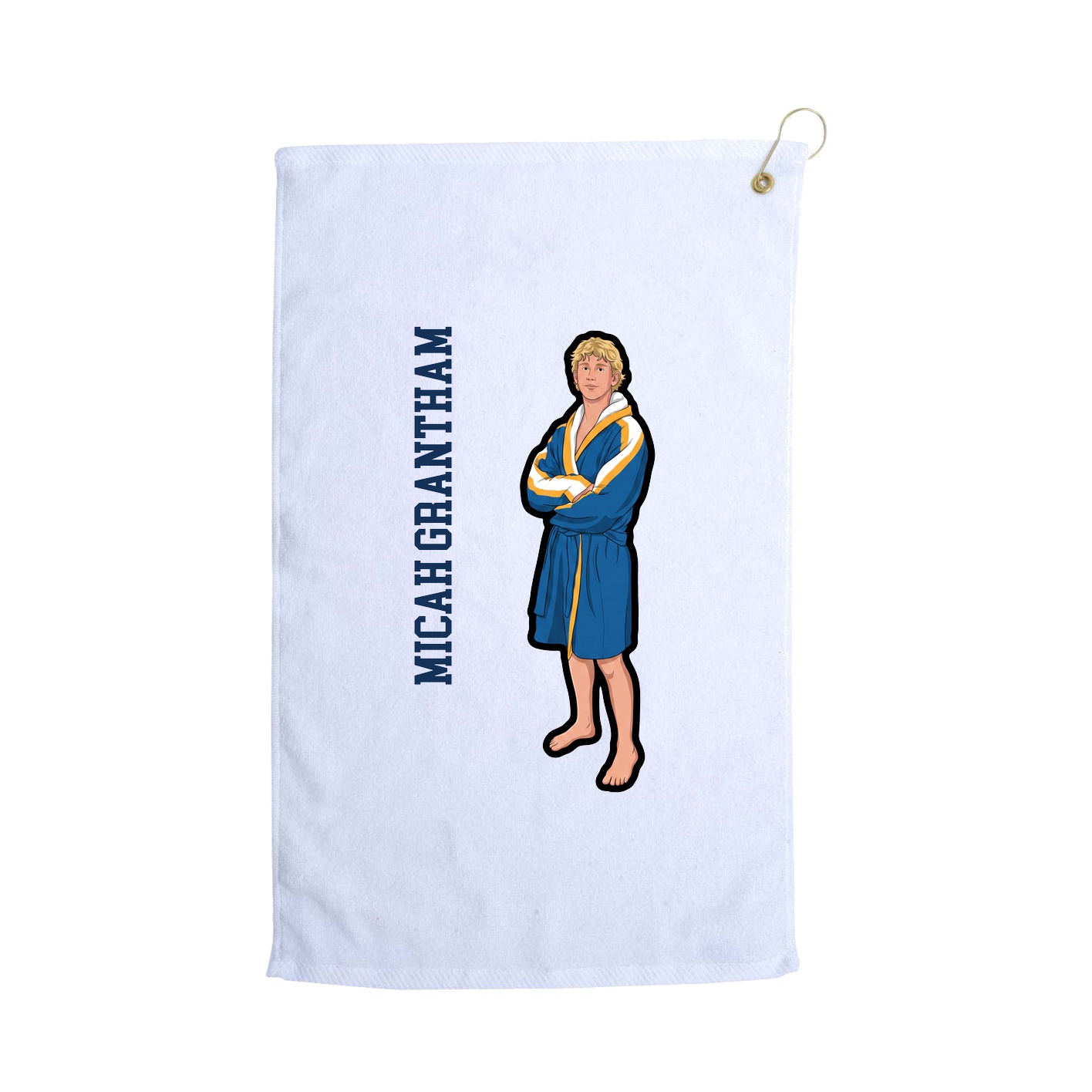 Golf Towel — Name Vertical in White