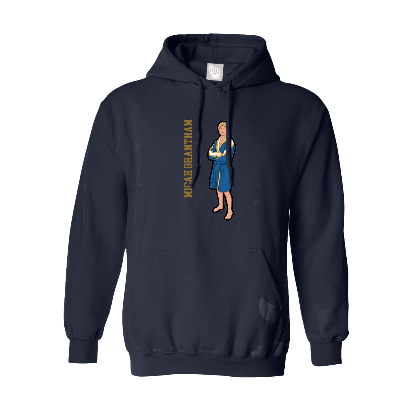 Hoodie — Name Vertical in Navy