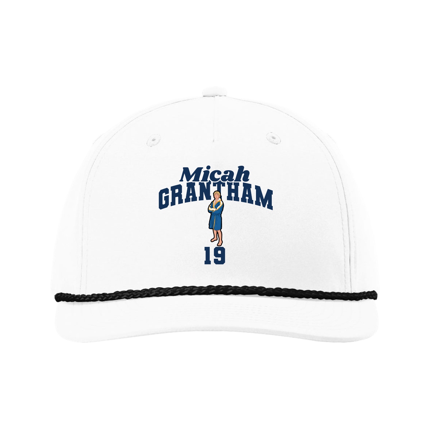 Five-Panel Classic Rope Cap — Signature Arch in White