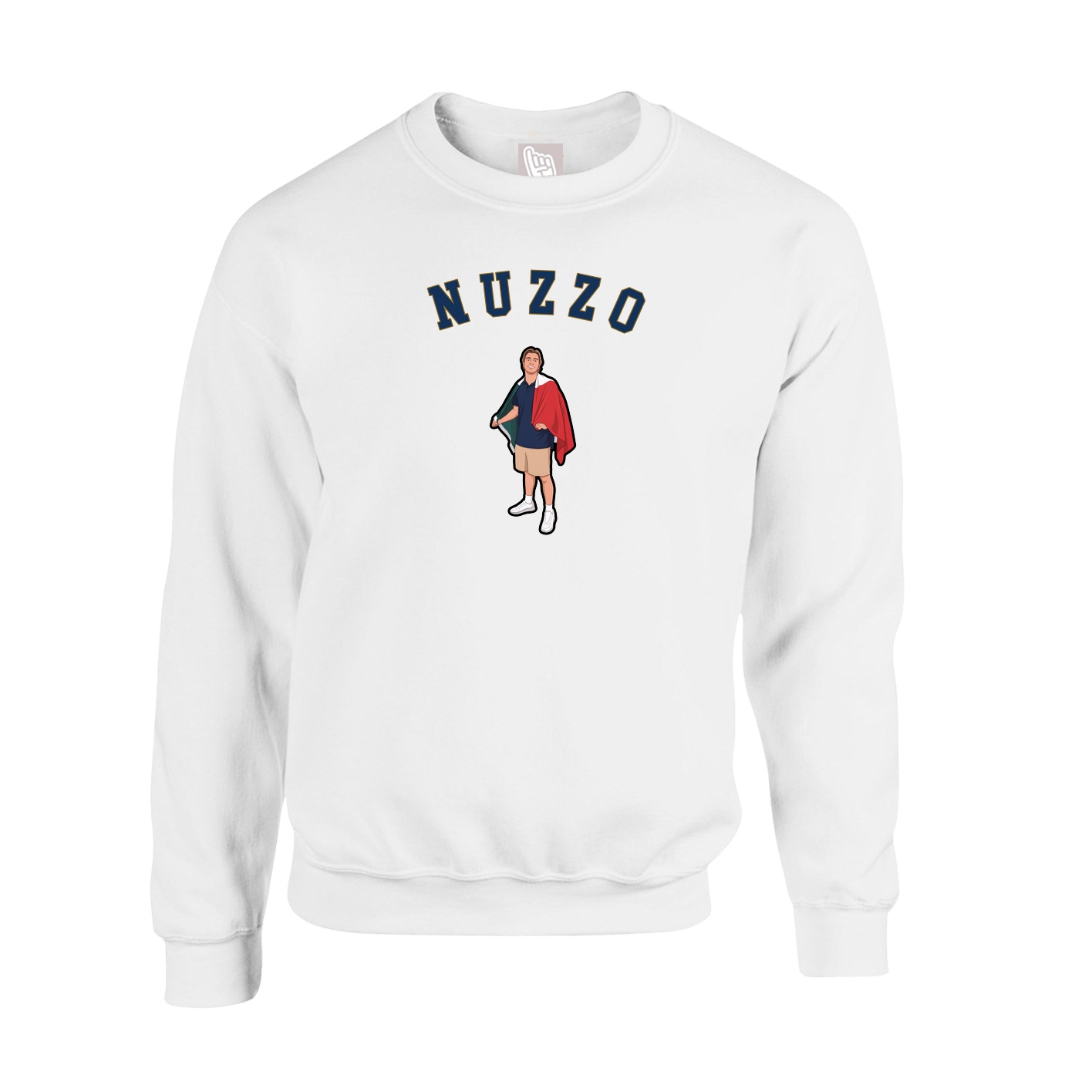 Fleece Crew — Shirsey Arch in White