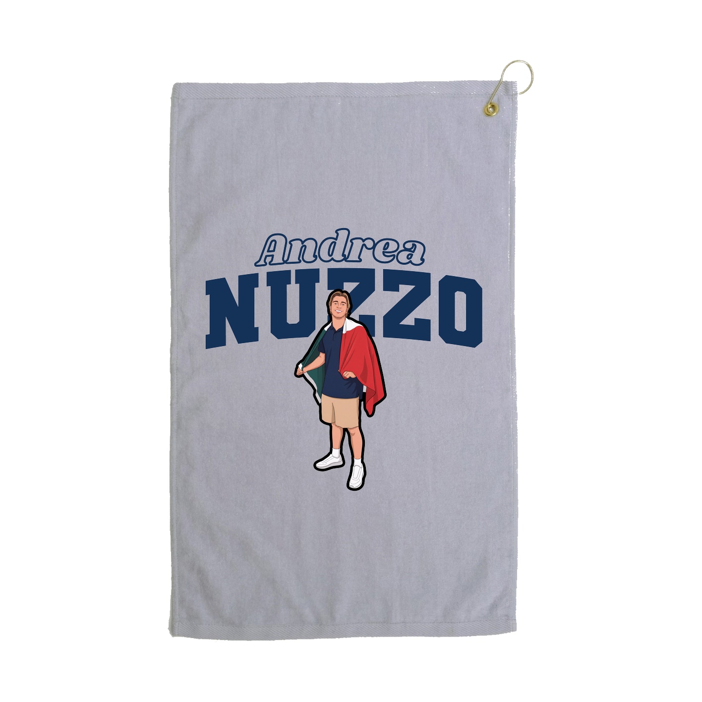 Golf Towel — Name Arch in Grey