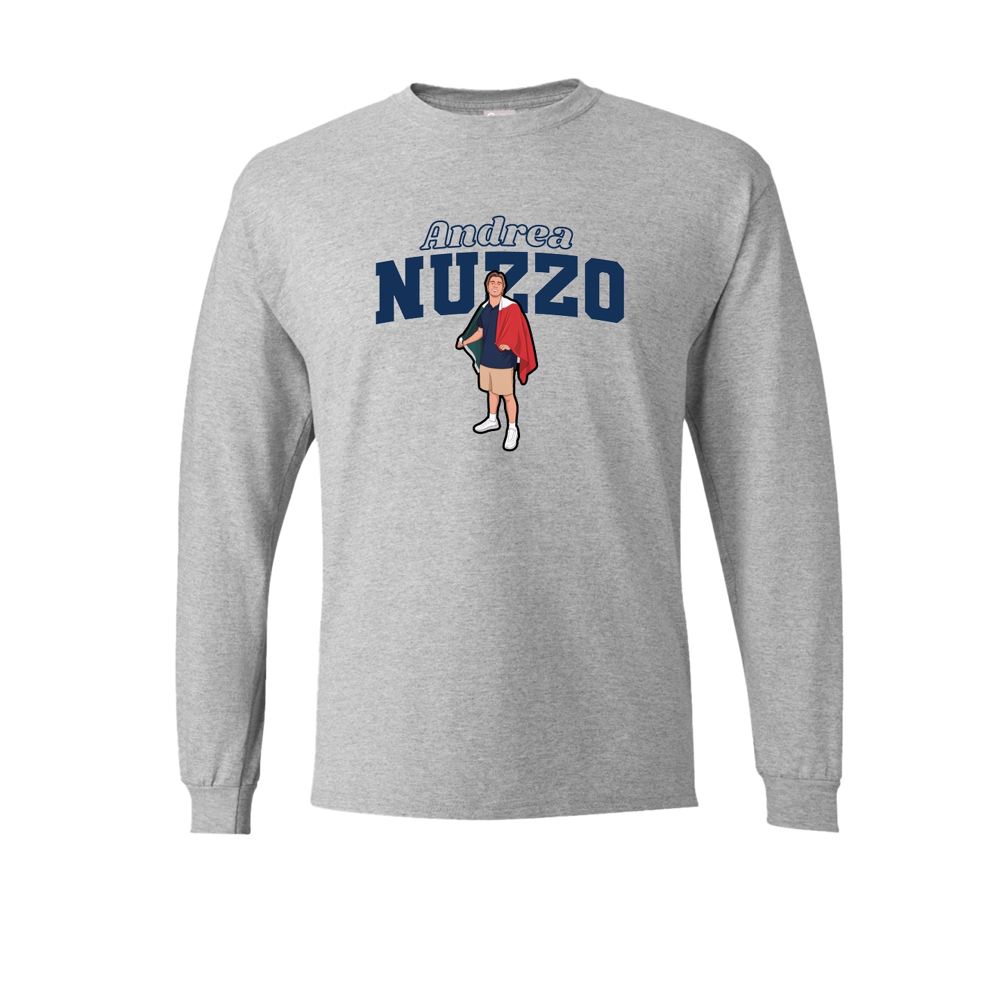 Long Sleeve Tee — Name Arch in Grey