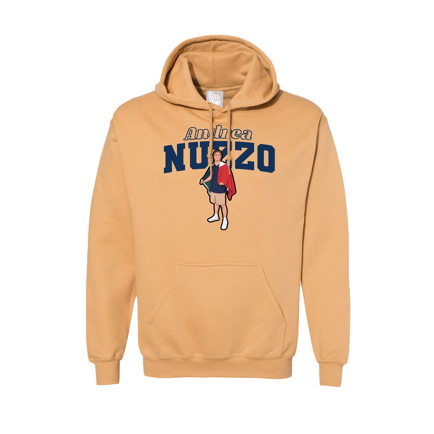 Hoodie — Name Arch in Vegas Gold