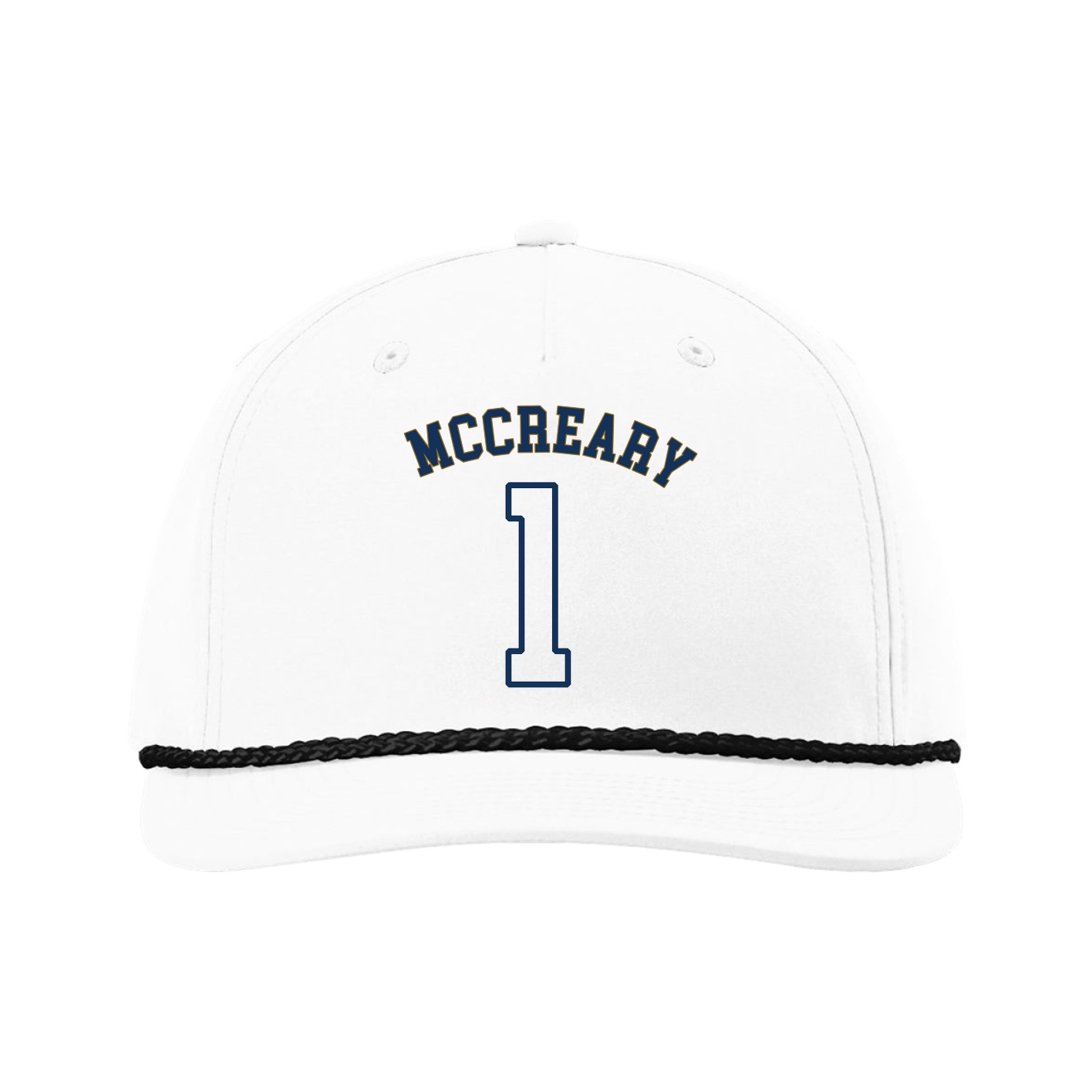 Five-Panel Classic Rope Cap — Shirsey Arch in White