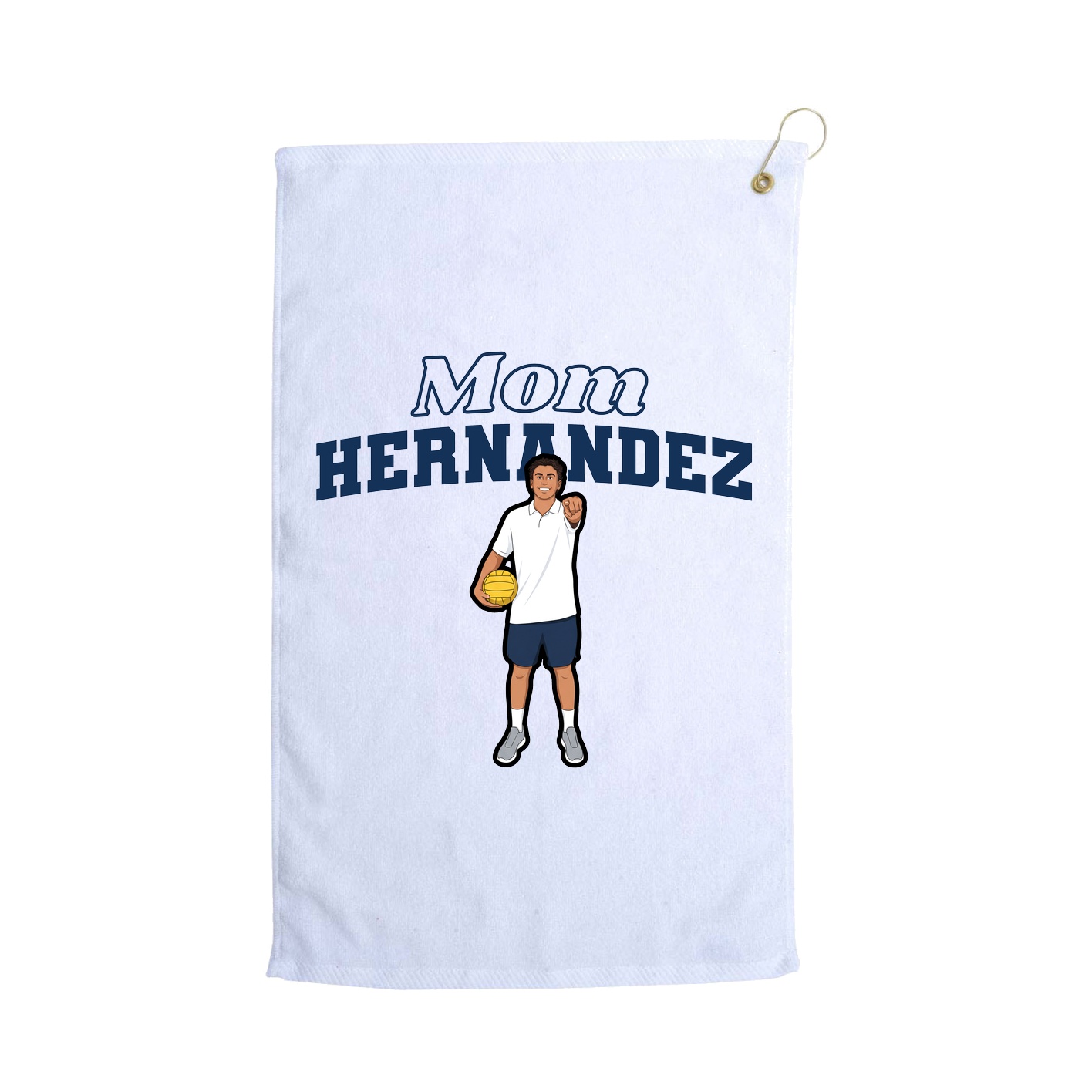 Golf Towel — Mothers Day Block in White