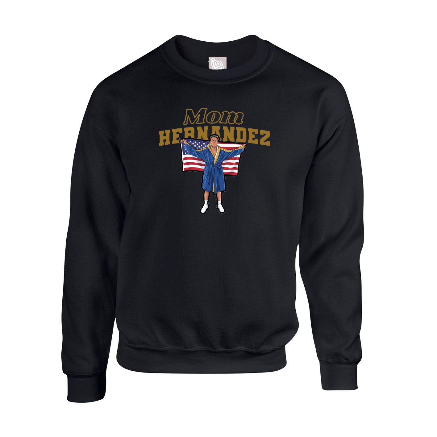 Fleece Crew — Mothers Day Block in Black