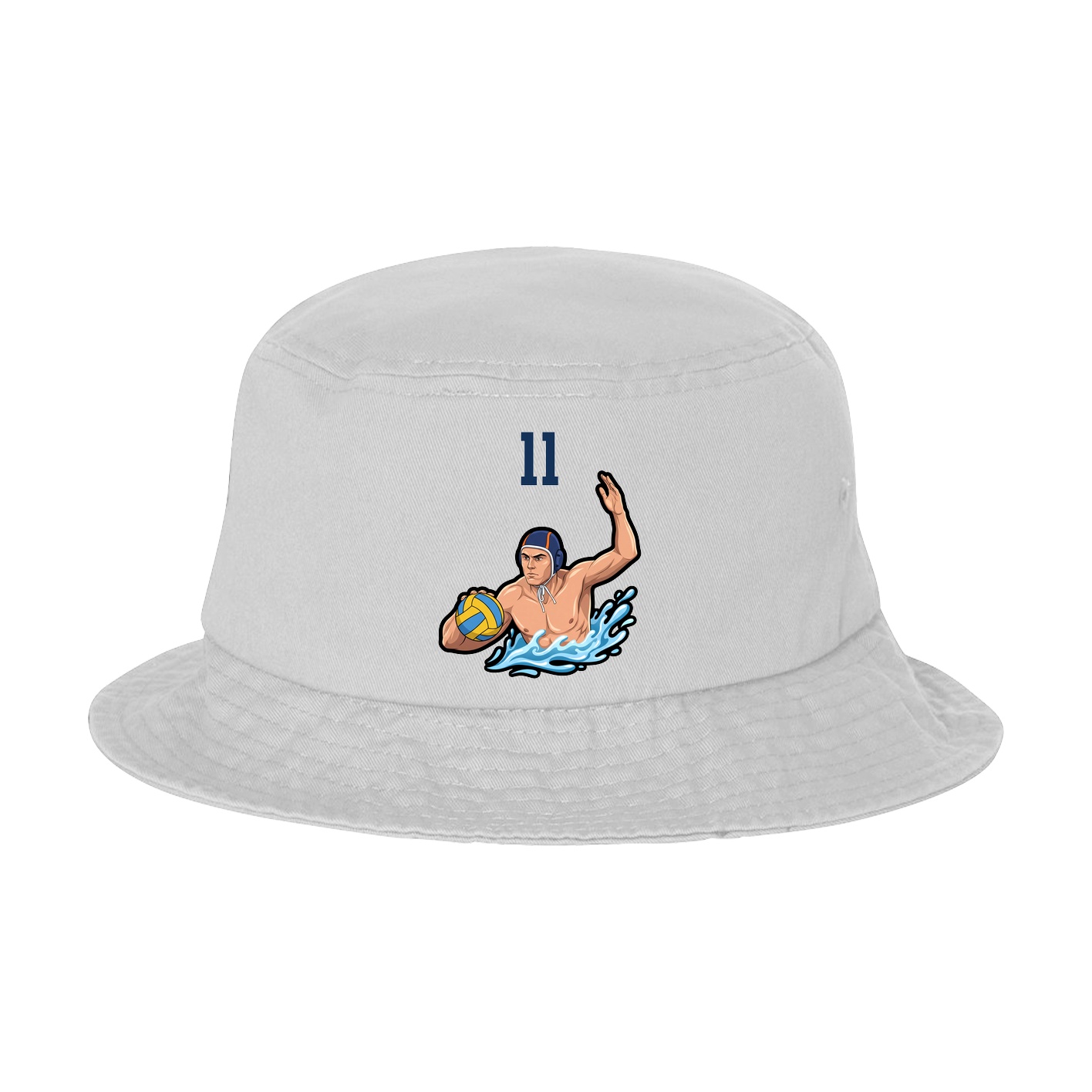 Bucket Cap — Number Top in White