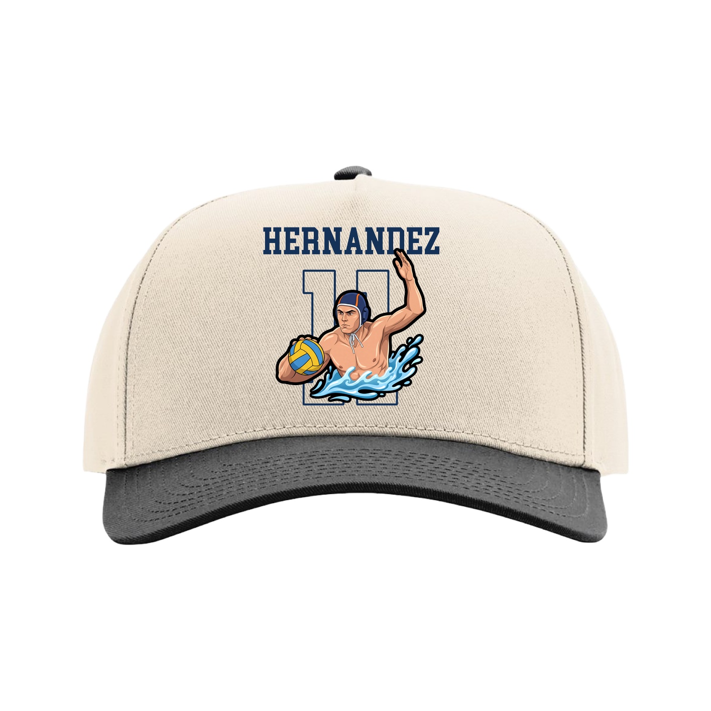 Full Fabric Five-Panel Champ Cap — Shirsey in Cream/Black