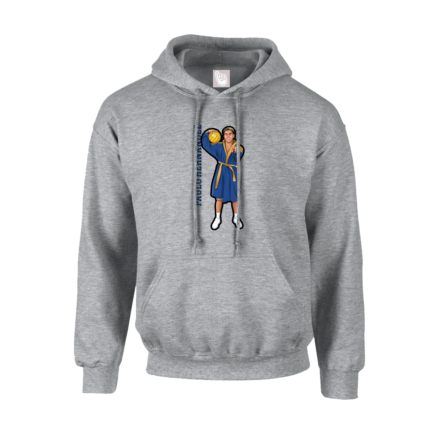 Hoodie — Name Vertical in Grey