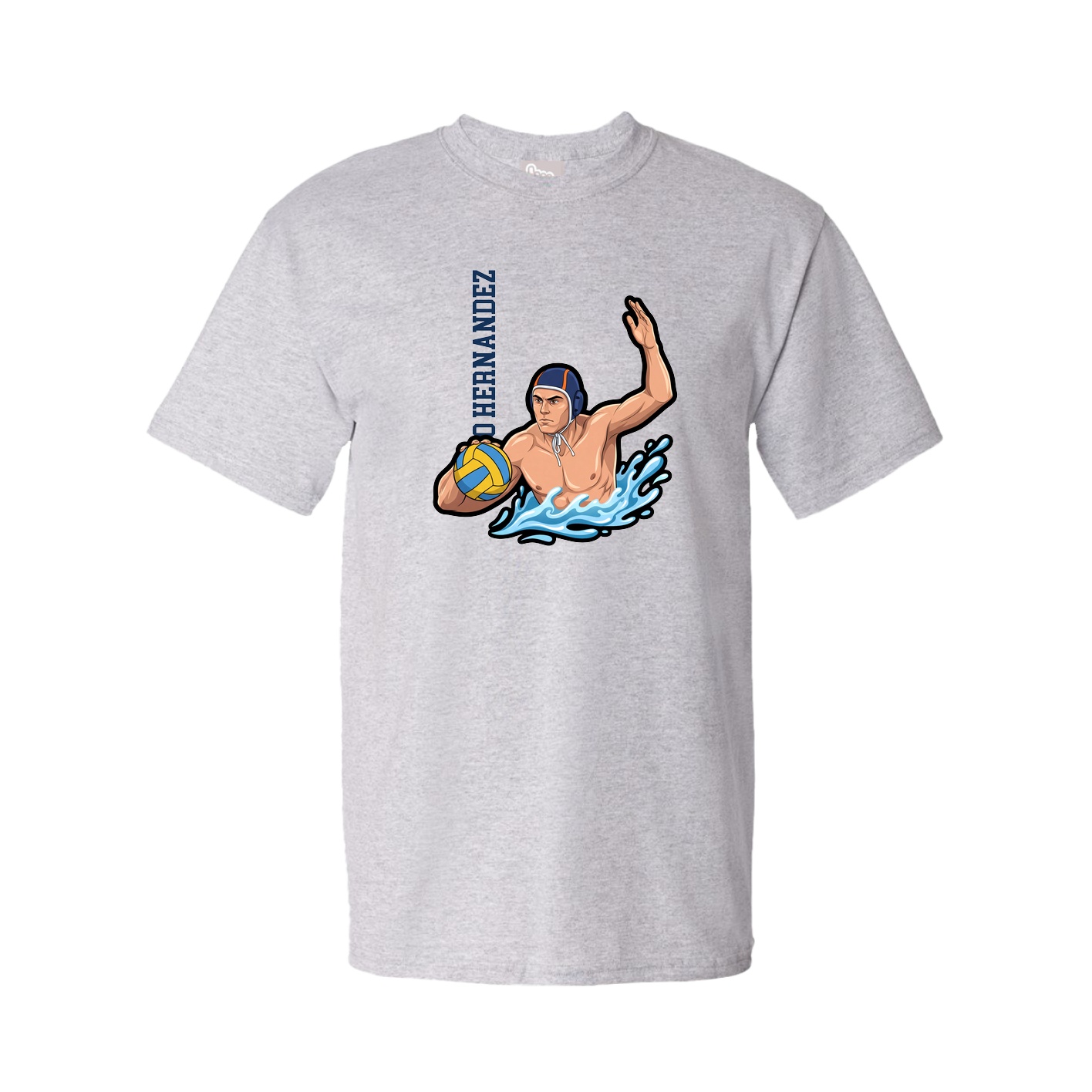 Tee — Name Vertical in Grey