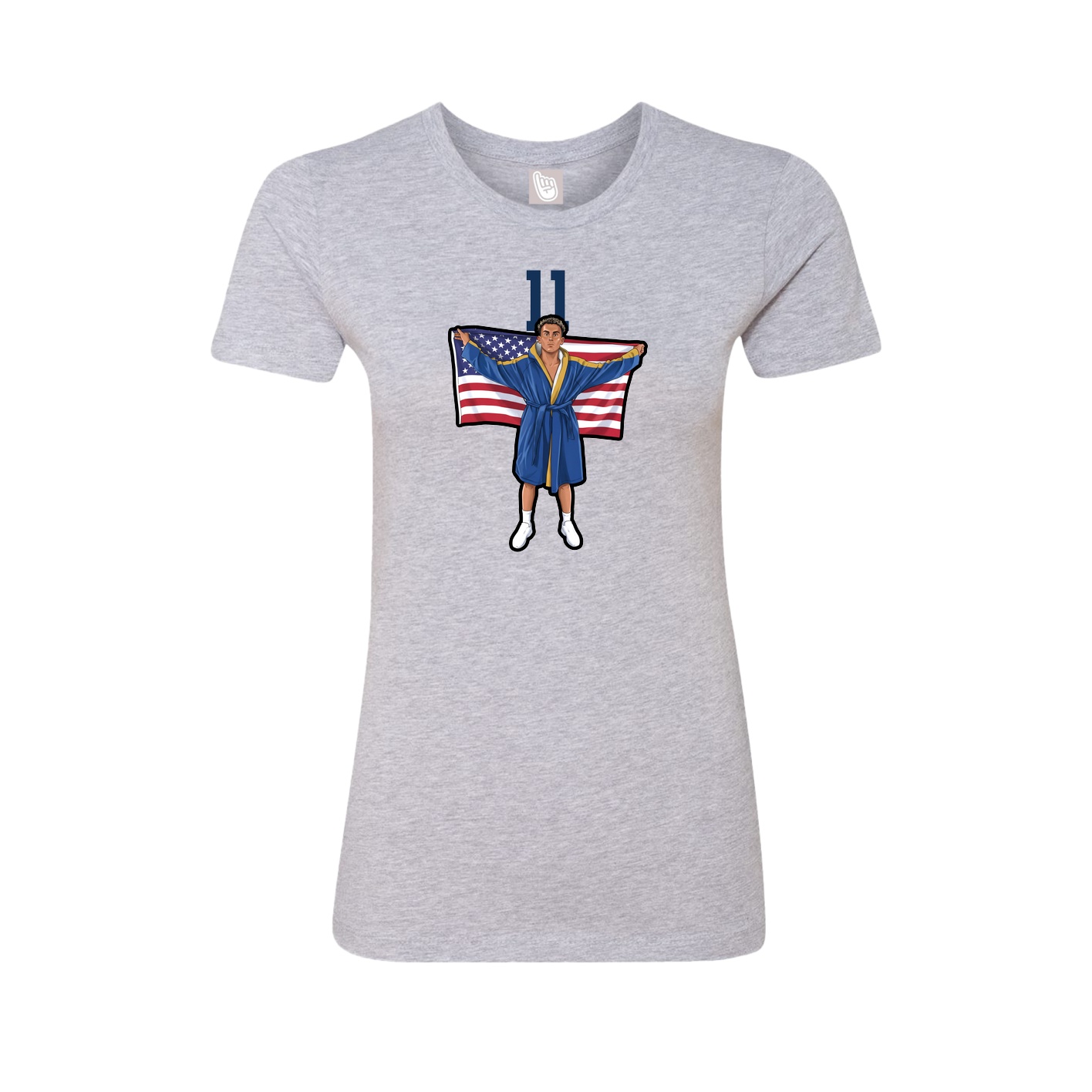 Fitted Women's Tee — Number Top in Grey