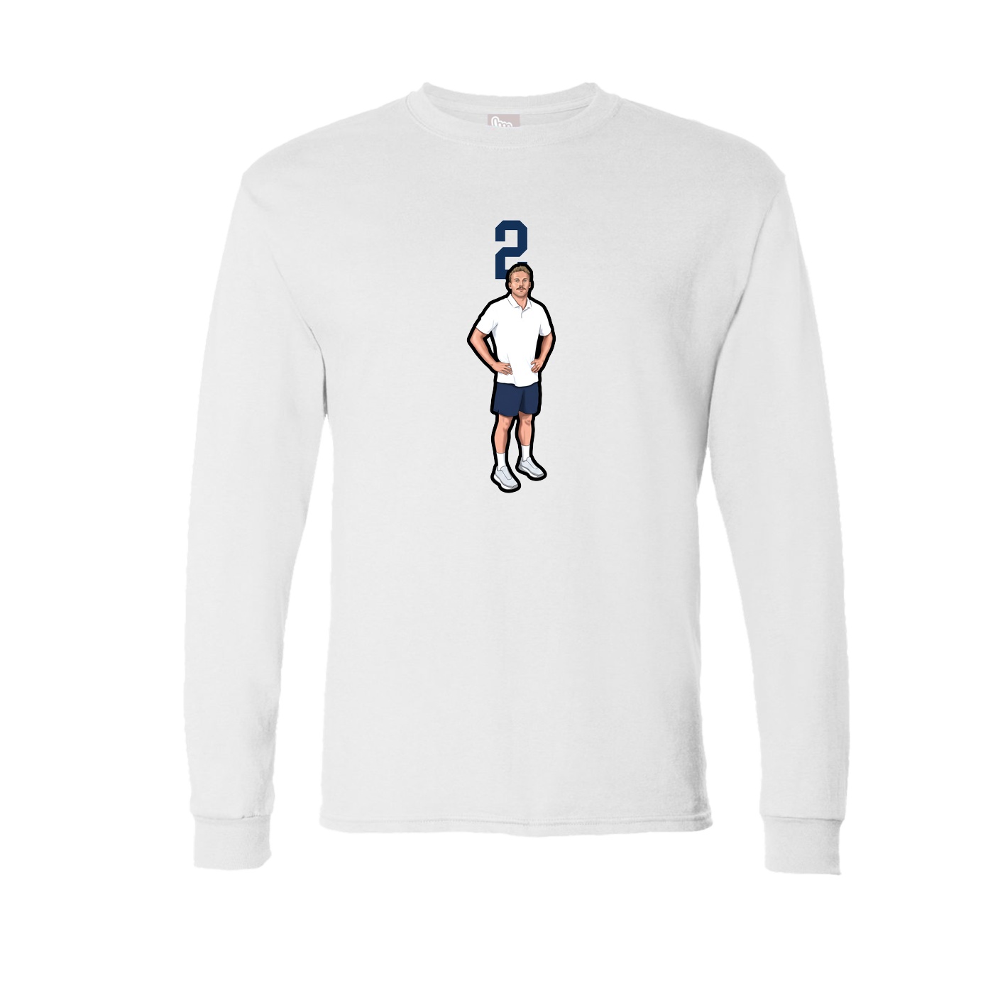 Long Sleeve Tee — Number Top in White