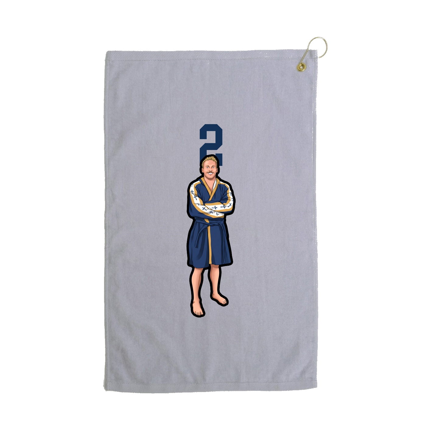 Golf Towel — Number Top in Grey