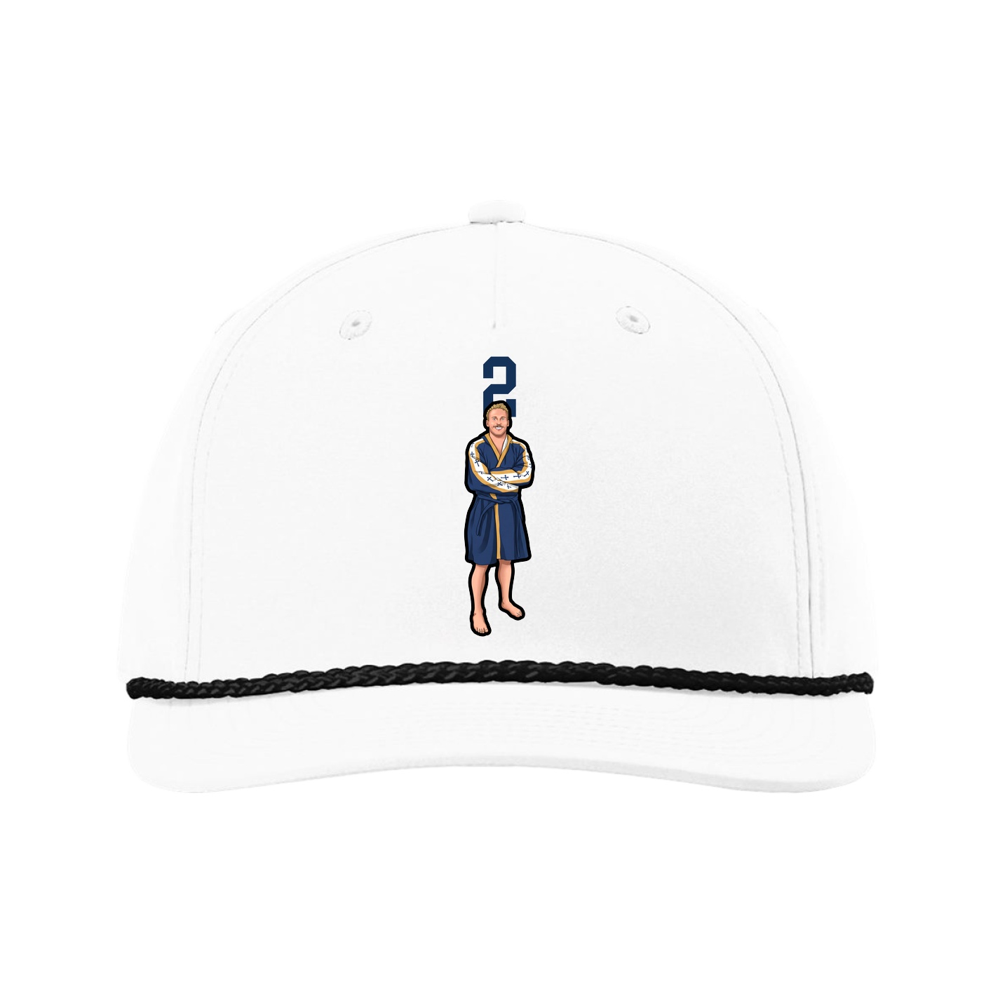 Five-Panel Classic Rope Cap — Number Top in White