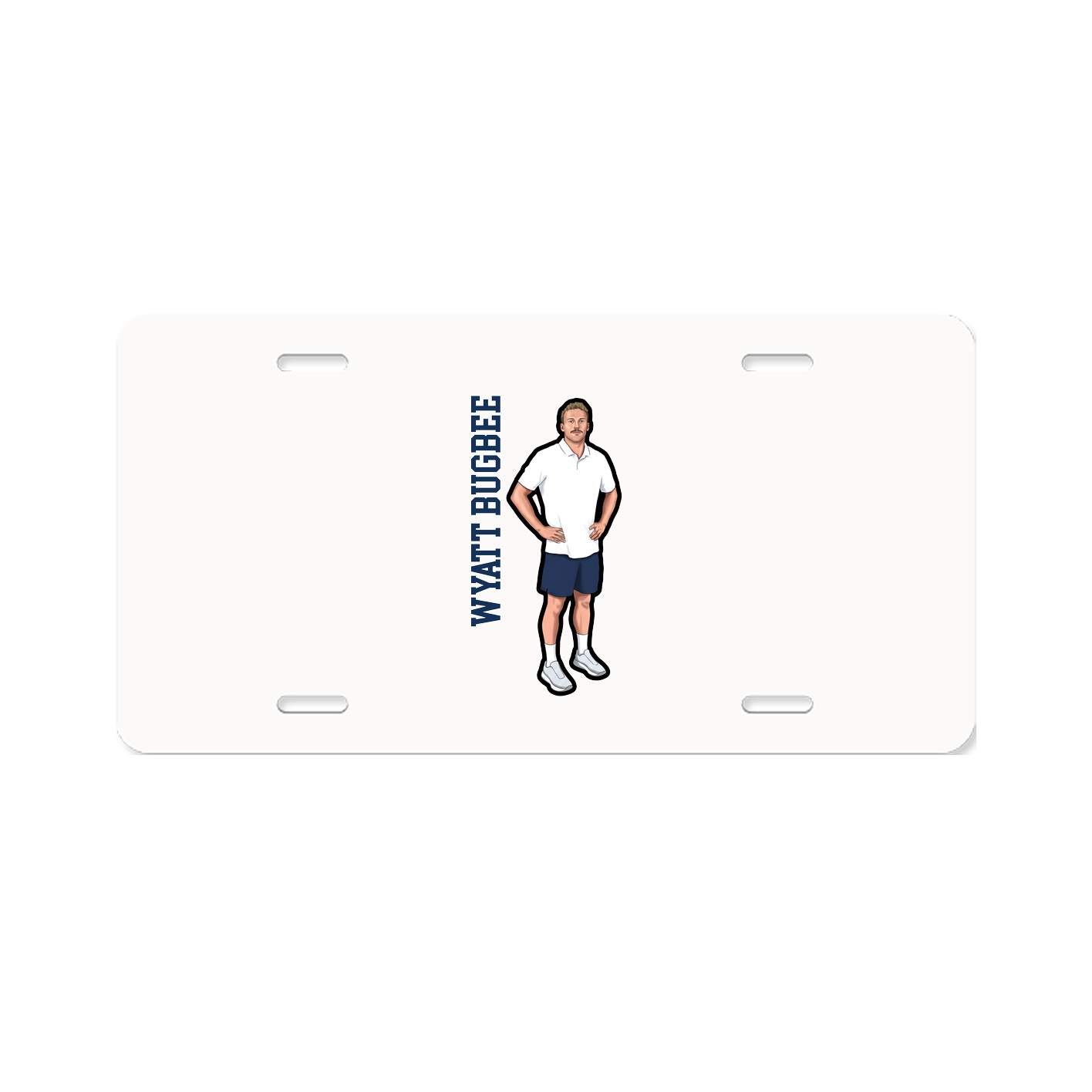 License Plate — Name Vertical in Classic