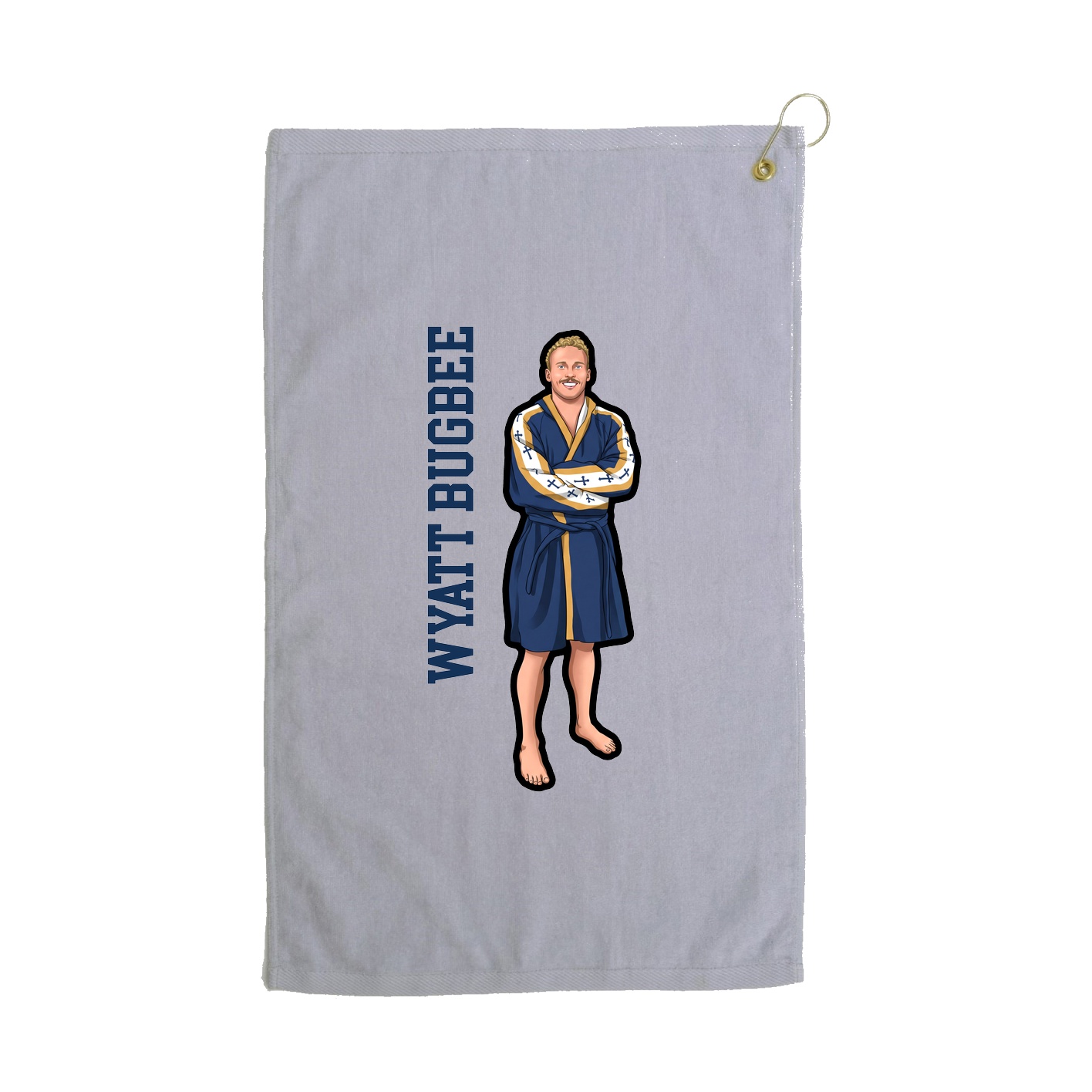 Golf Towel — Name Vertical in Grey
