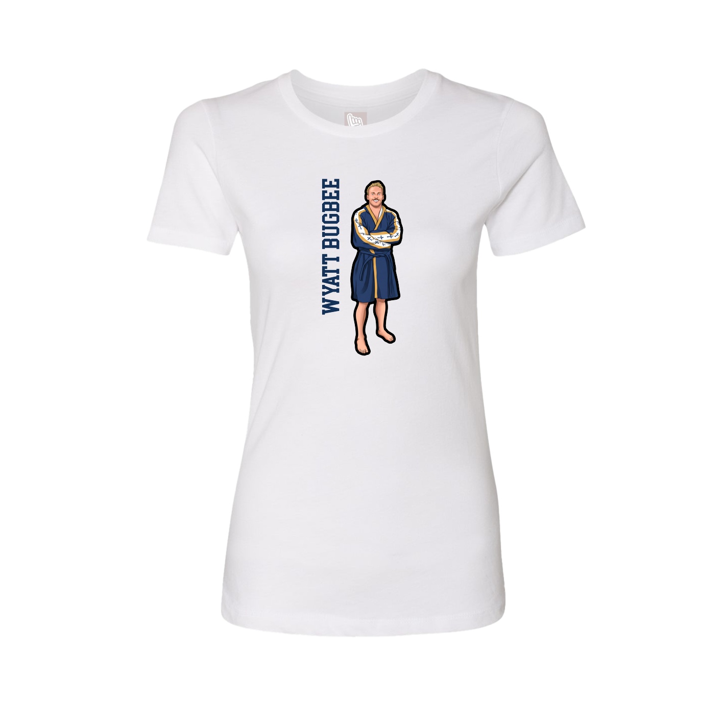 Fitted Women's Tee — Name Vertical in White