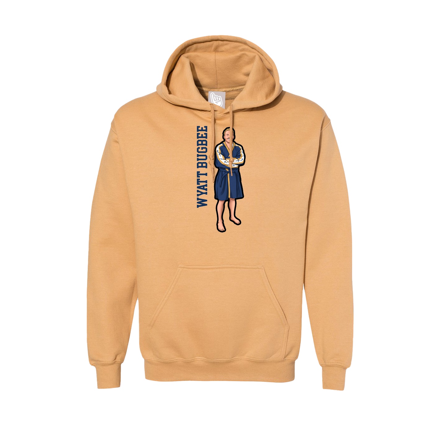 Hoodie — Name Vertical in Vegas Gold