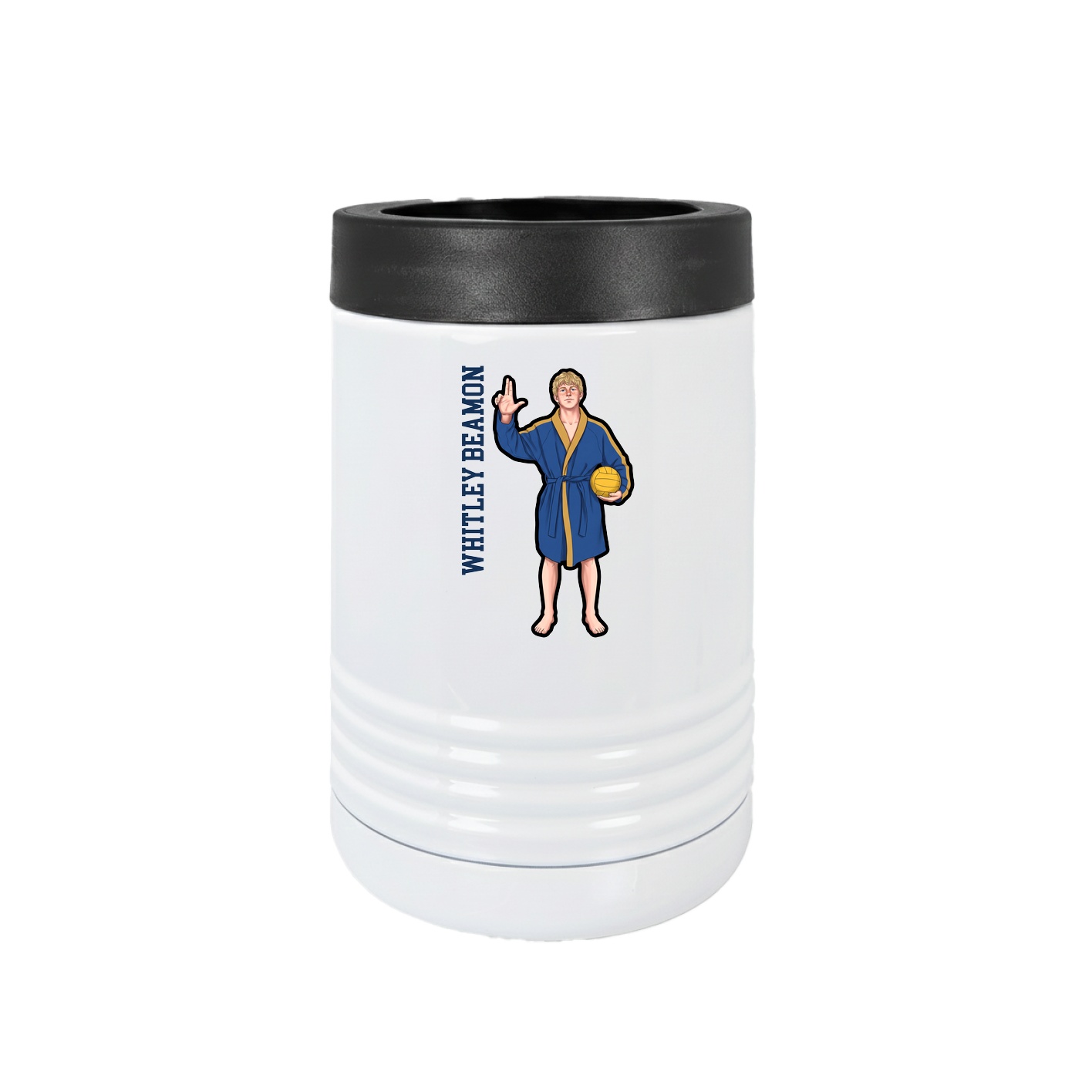 Beverage Holder — Name Vertical in White