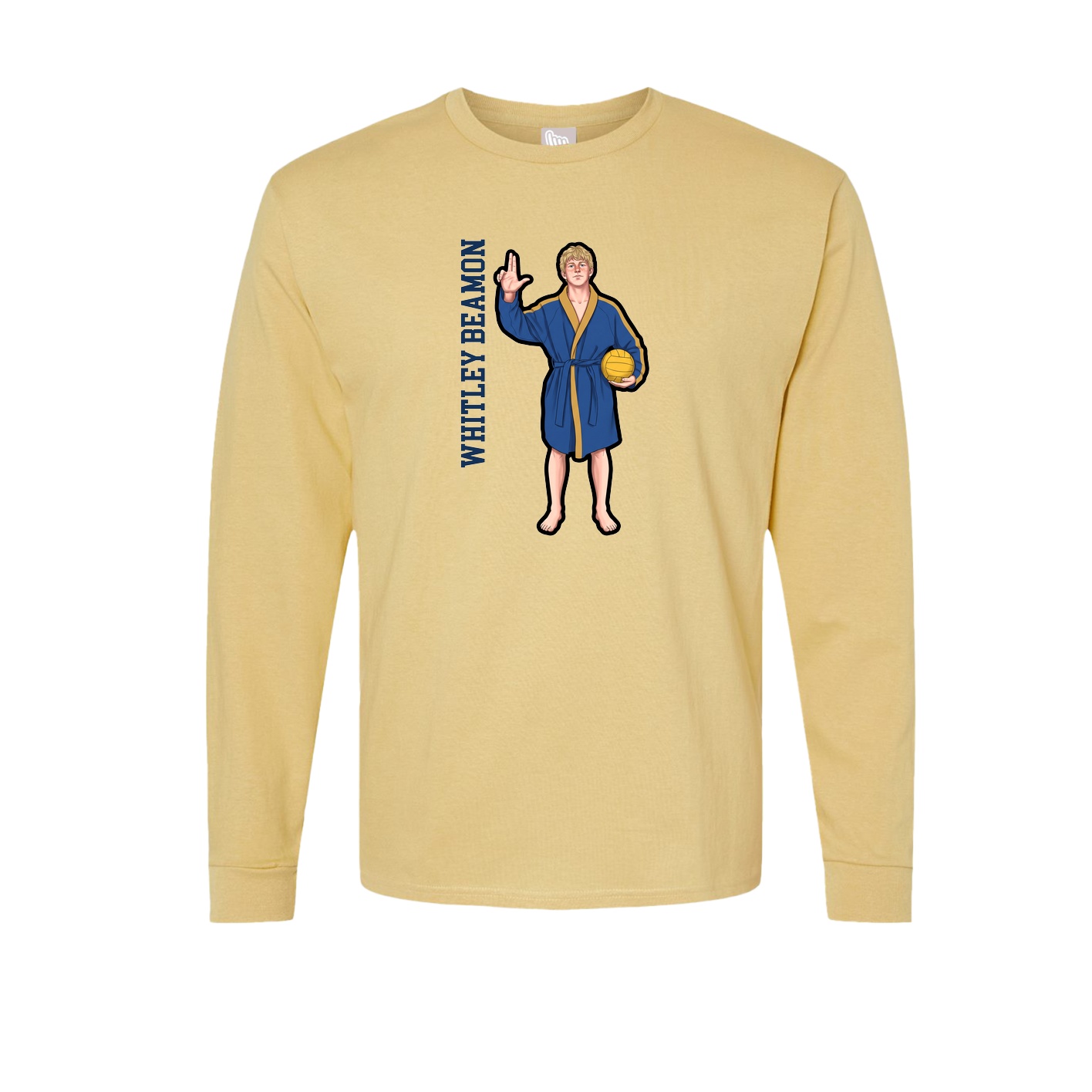 Long Sleeve Tee — Name Vertical in Vegas Gold