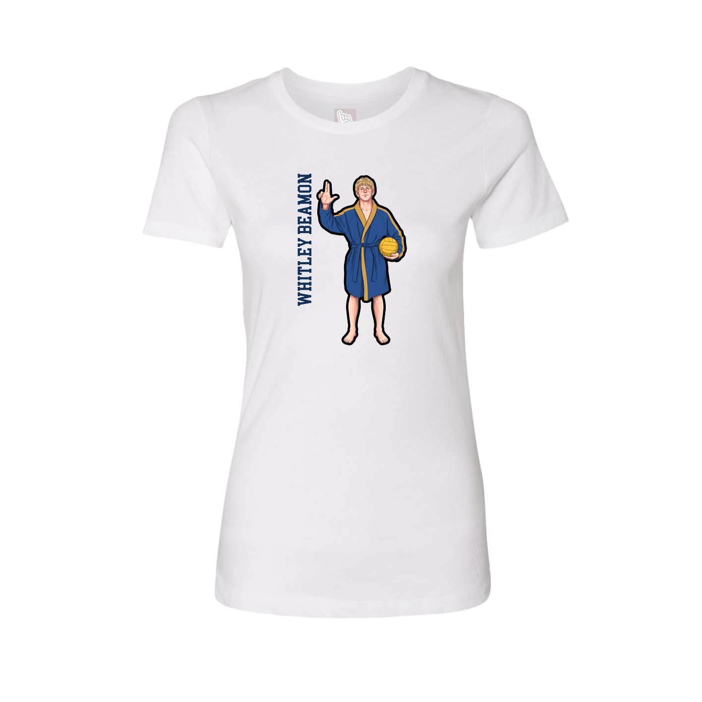 Womens Tee — Name Vertical in White