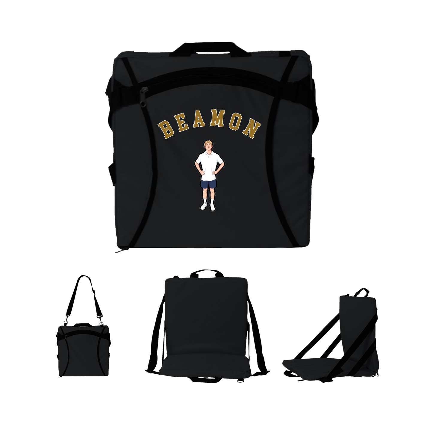 Folding Stadium Seat — Shirsey Arch in Black