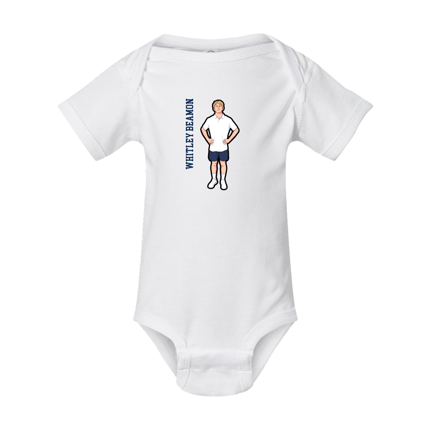 Baby Onesie — Name Vertical in White
