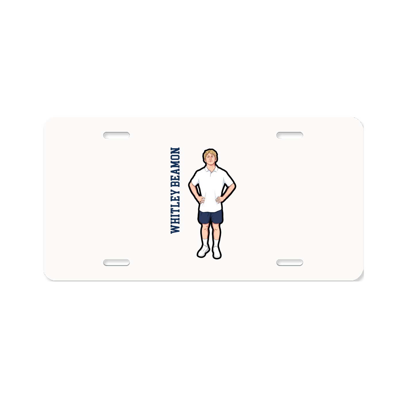 License Plate — Name Vertical in Classic