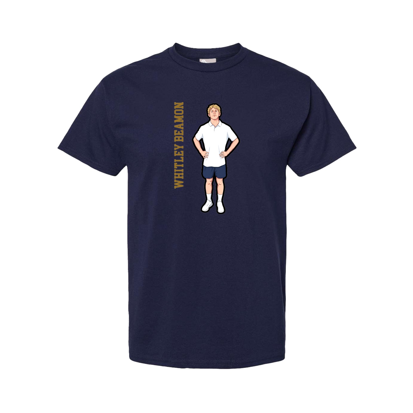 Tee — Name Vertical in Navy