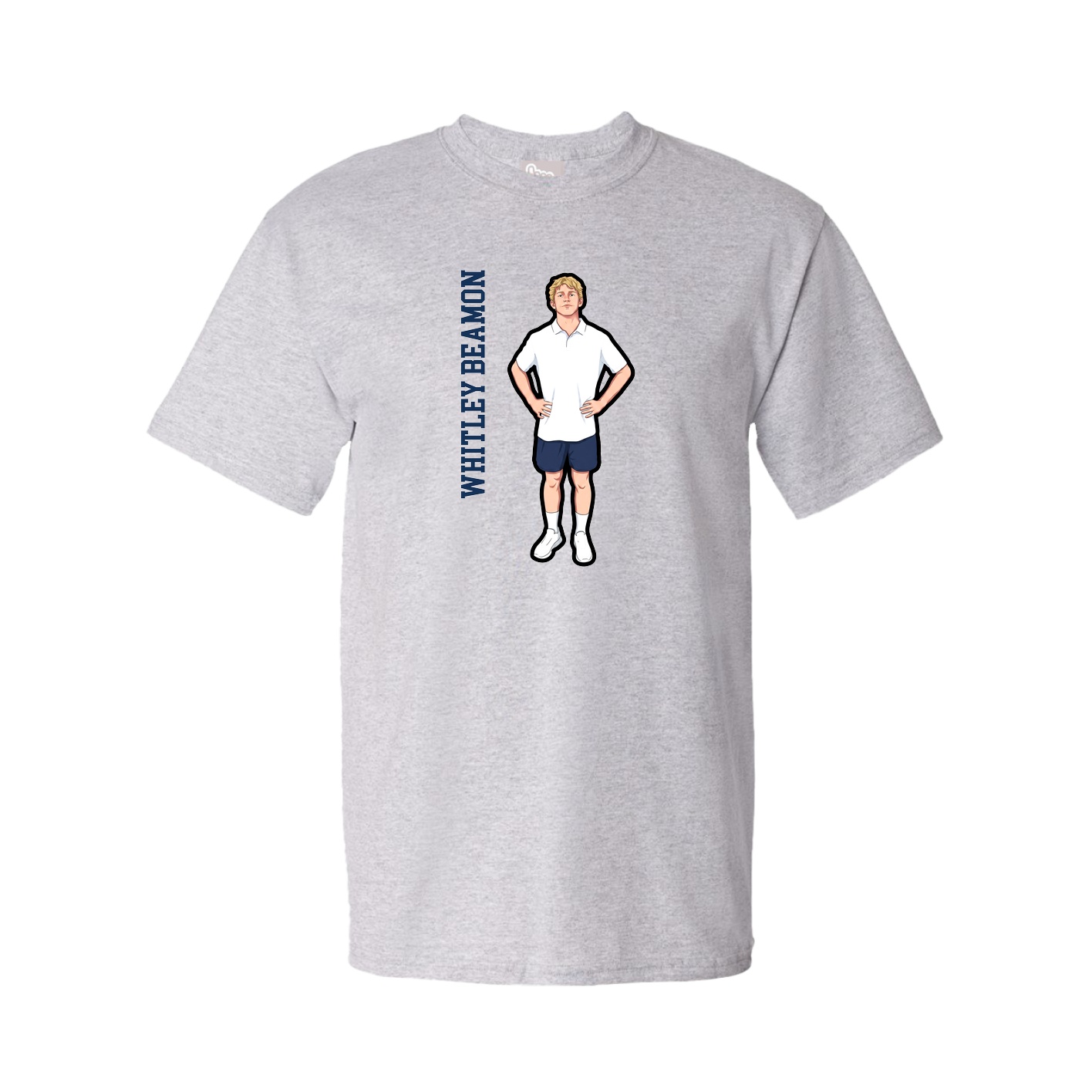 Youth Tee — Name Vertical in Grey