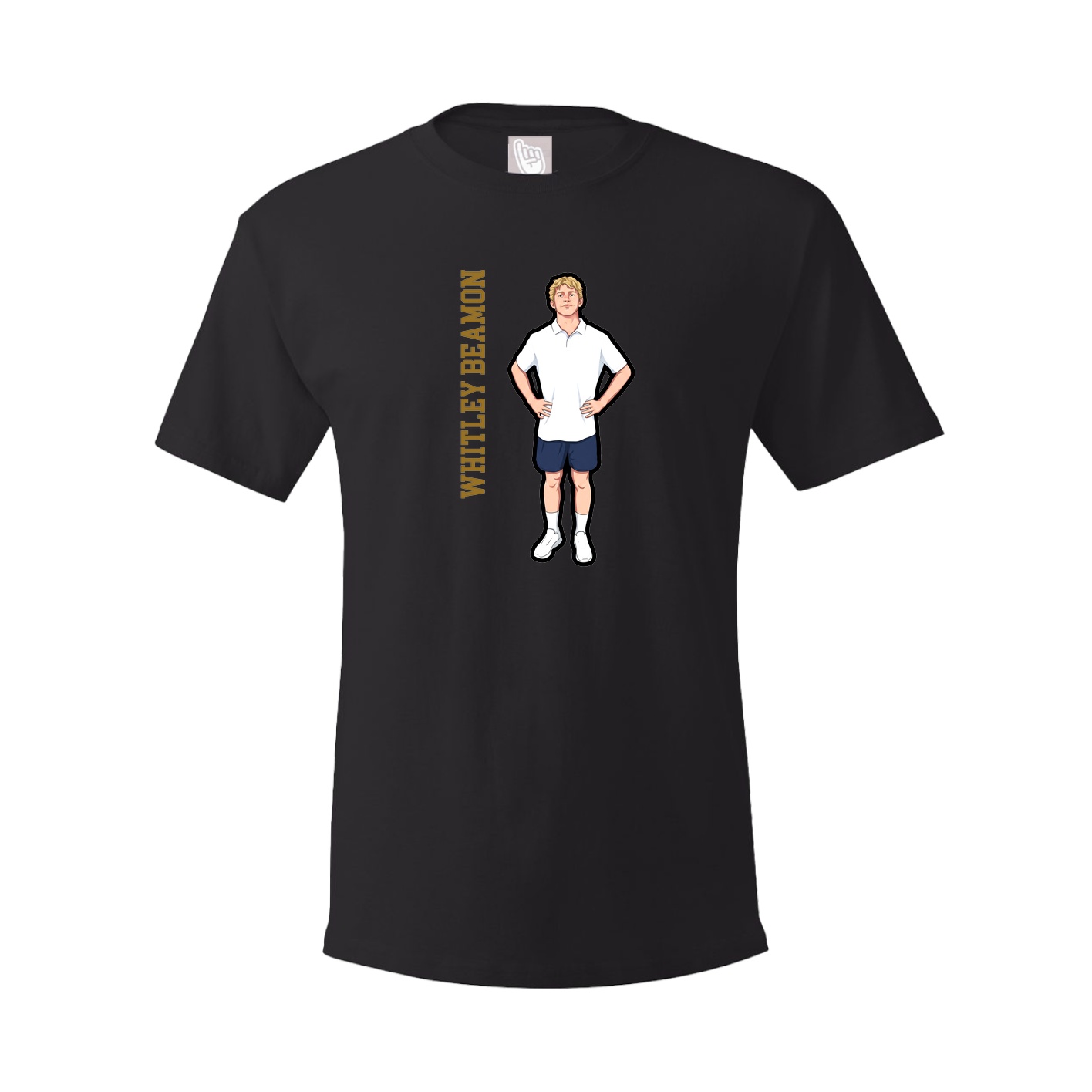 Youth Tee — Name Vertical in Black