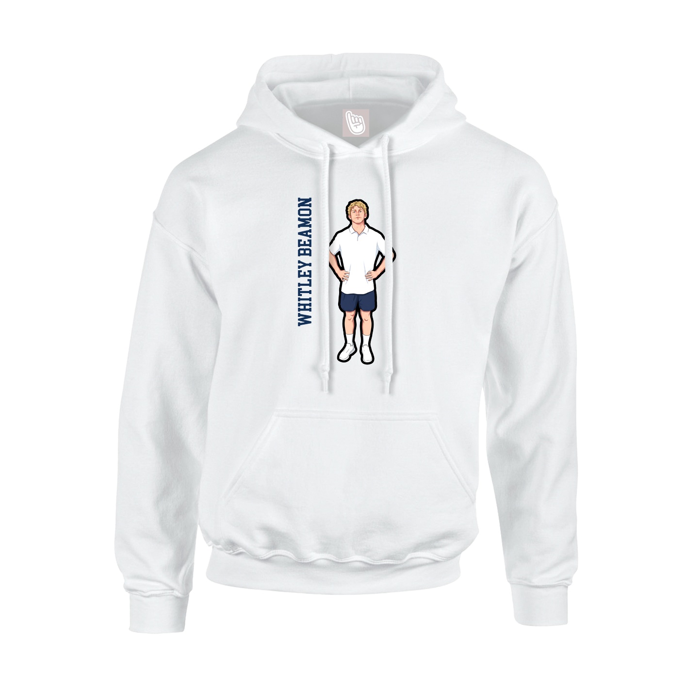 Youth Hoodie — Name Vertical in White
