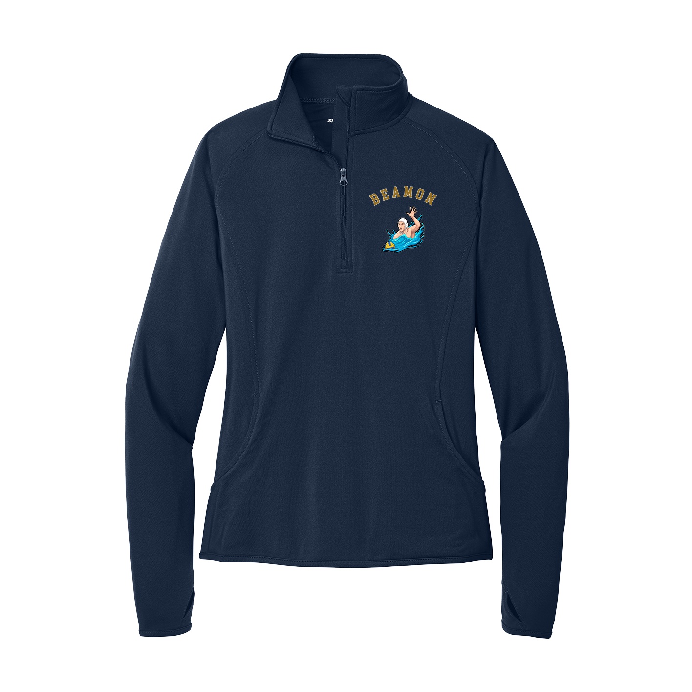 Women's Q-Zip Pullover — Shirsey Arch in Navy