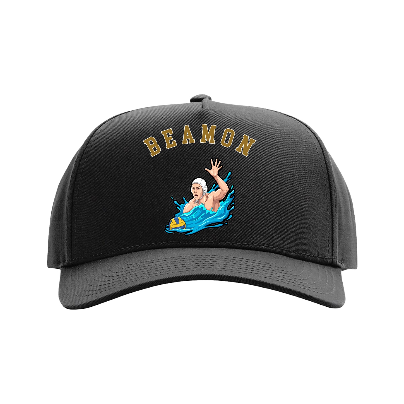 Full Fabric Five-Panel Champ Cap — Shirsey Arch in Black