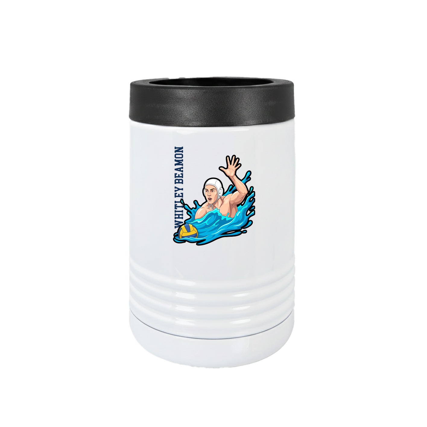 Beverage Holder — Name Vertical in White