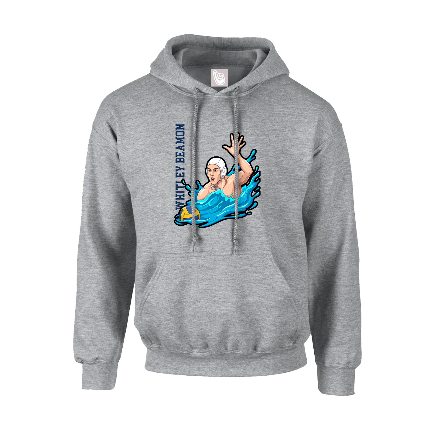 Hoodie — Name Vertical in Grey