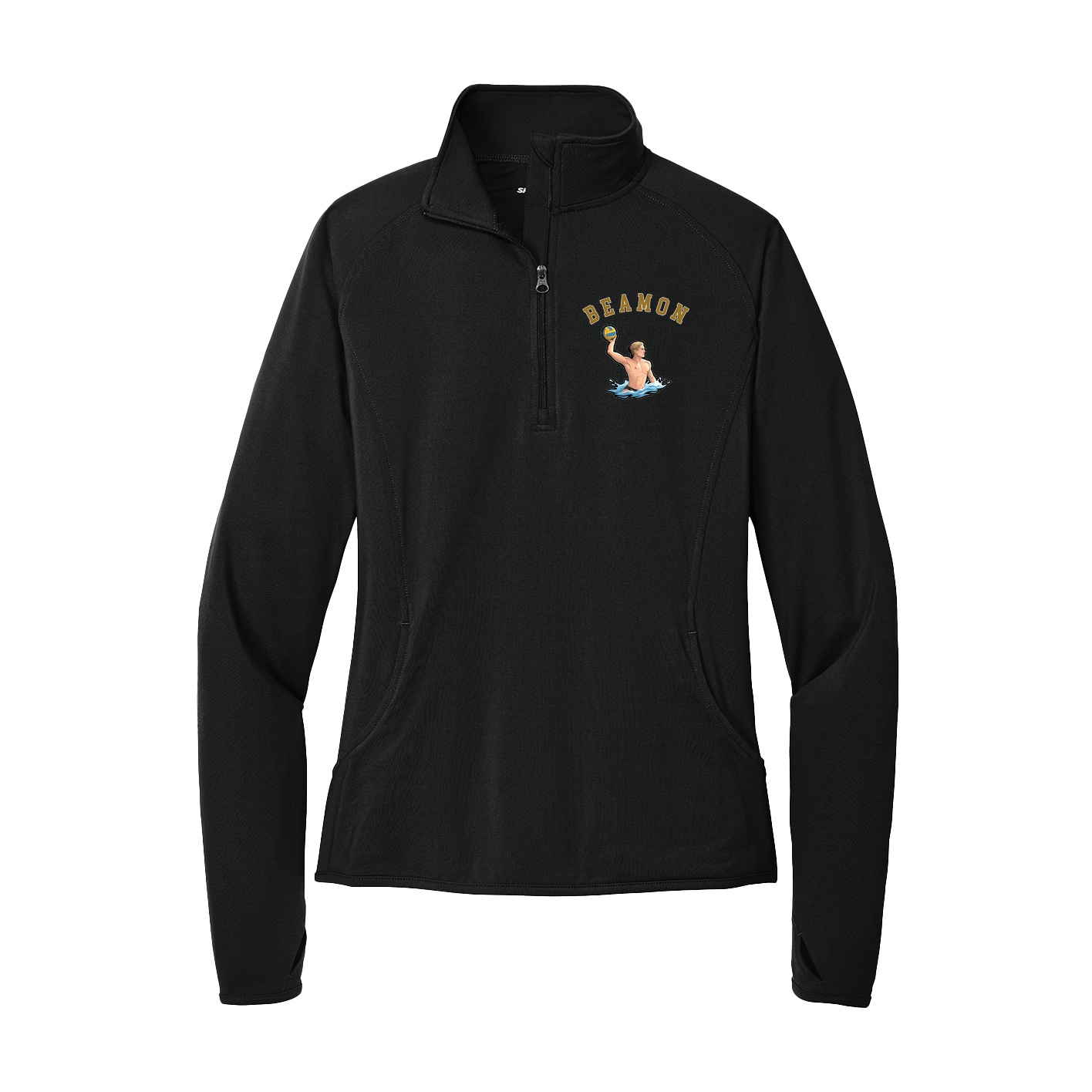 Women's Q-Zip Pullover — Shirsey Arch in Black