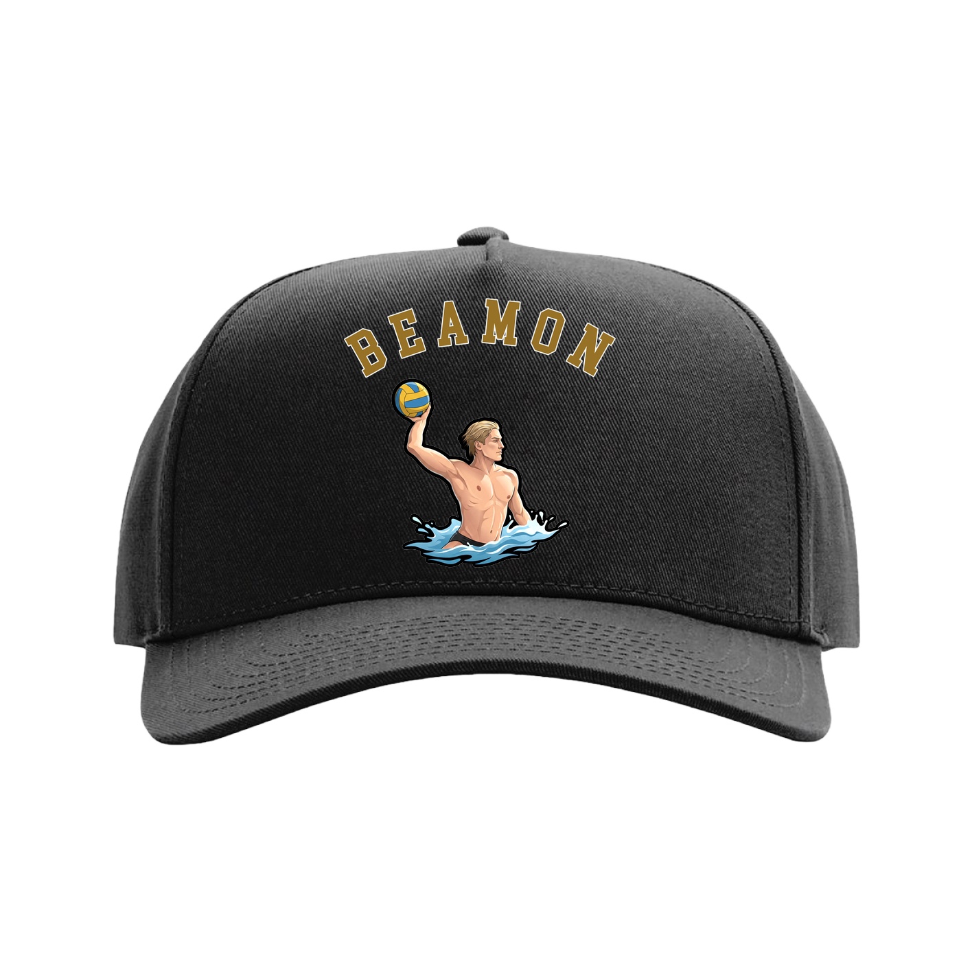 Full Fabric Five-Panel Champ Cap — Shirsey Arch in Black