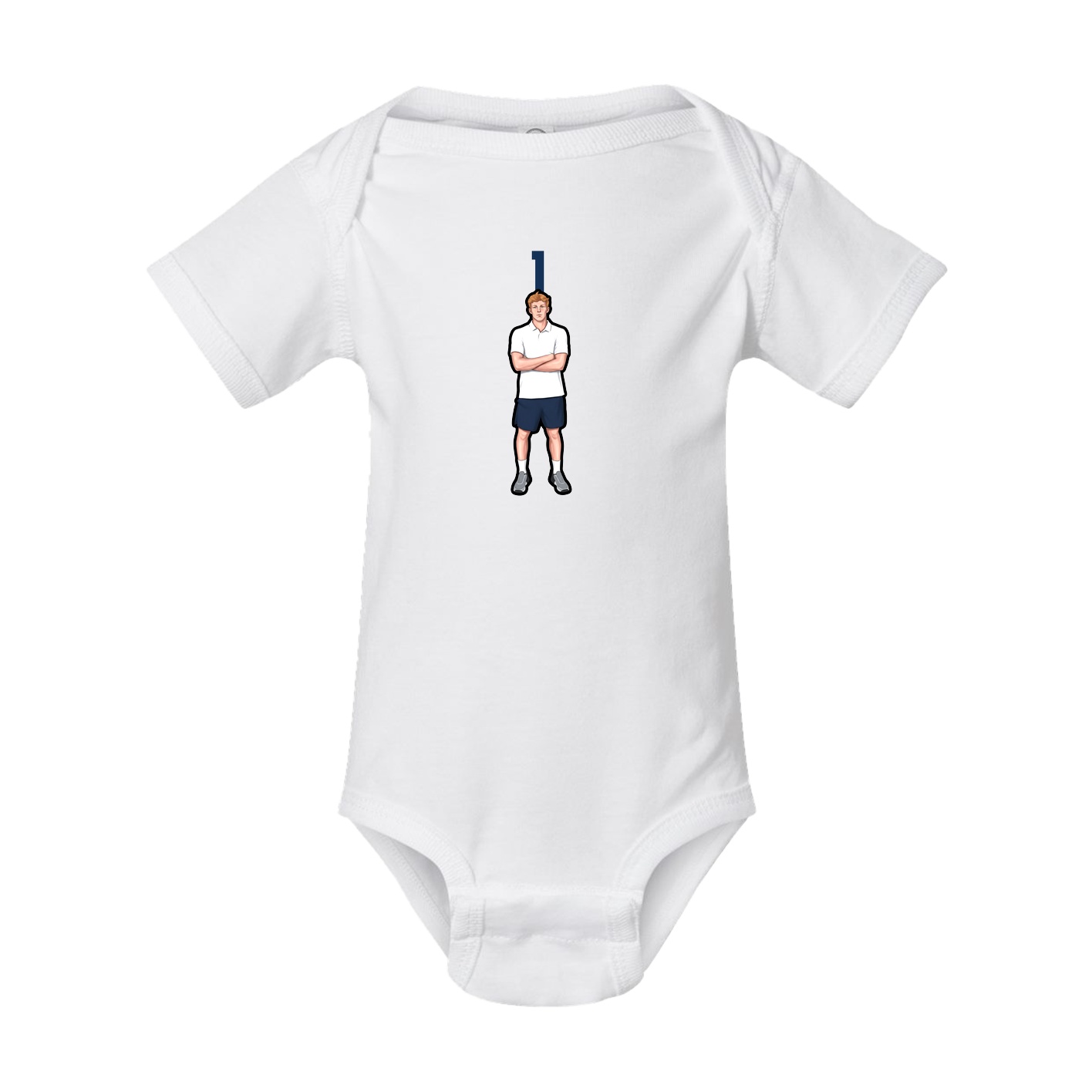 Baby Onesie — Number Top in White